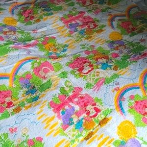 1980s Vintage Strawberry Shortcake Blanket